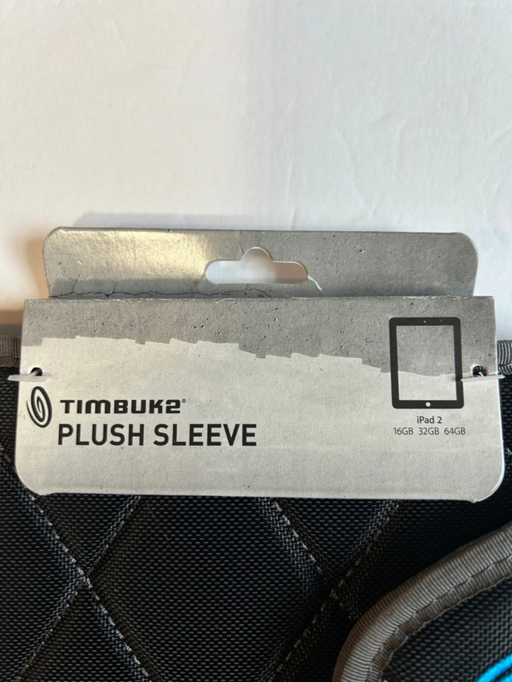 Timbuk2 Black Quilted Plush Tablet Sleeve with Blue Logo